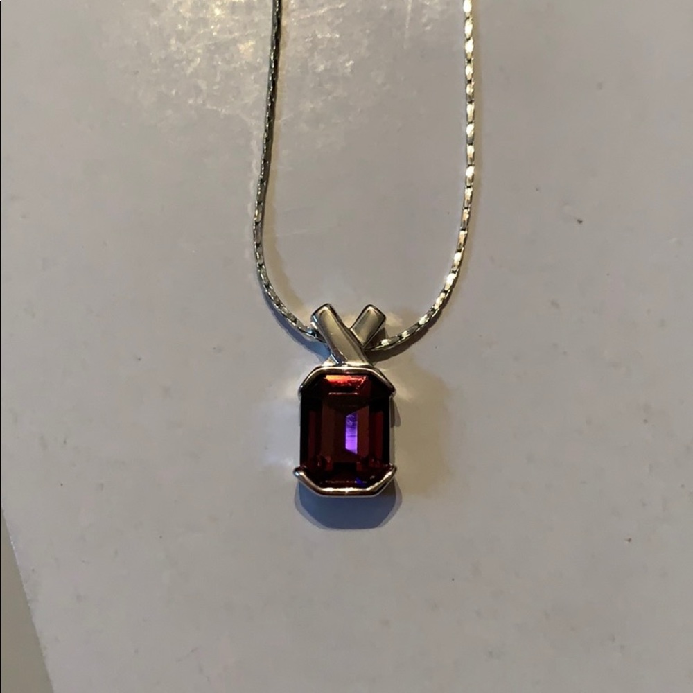 Purple Swarovski Crystal Necklace on Silver Chain